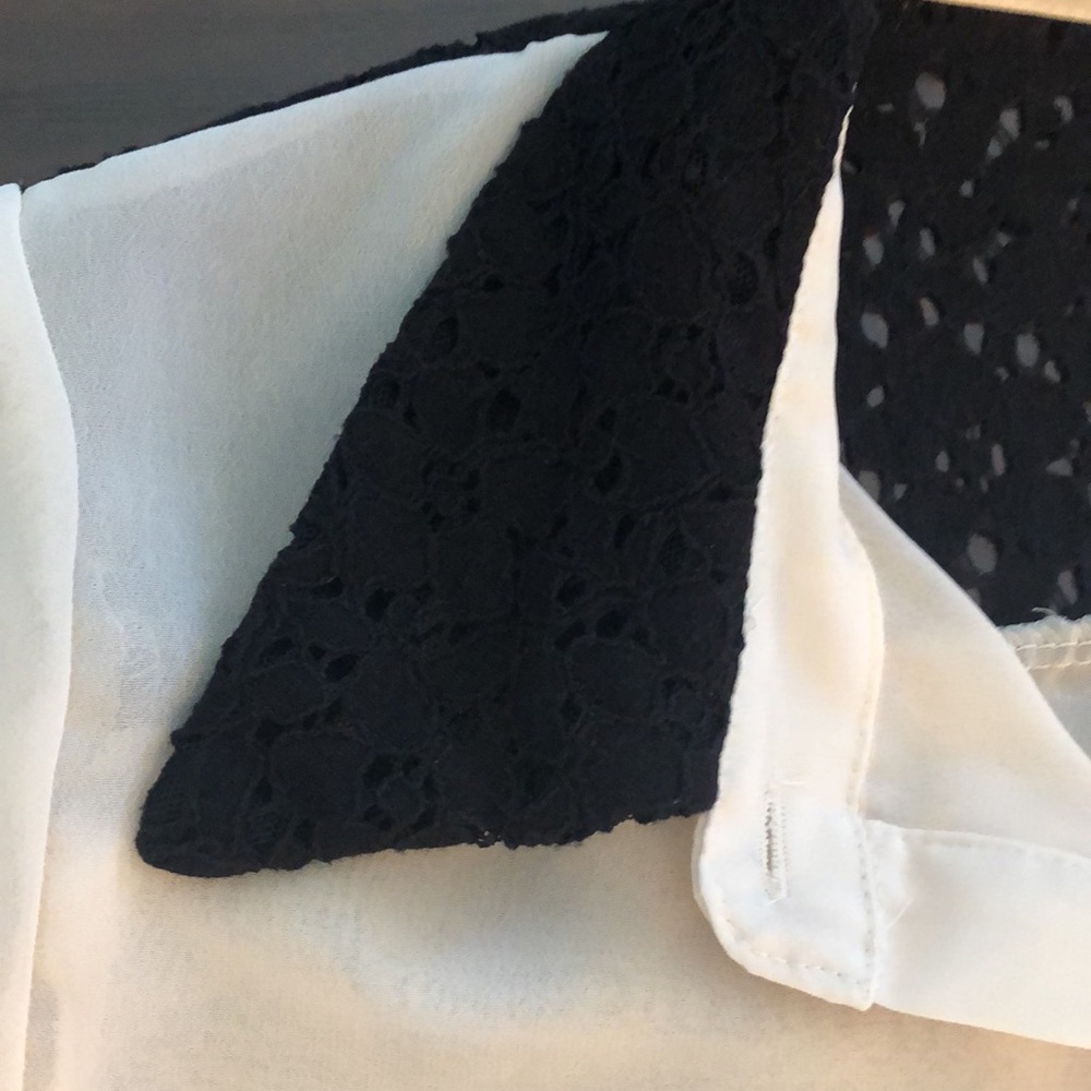Beautiful sheer and lace button down blouse - Picture 3 of 5